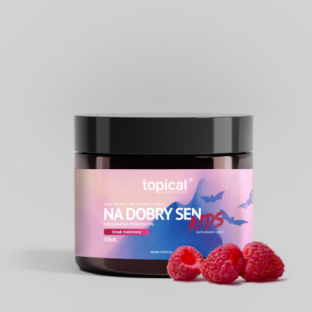 Żelki CBD z melatoniną dla dzieci na dobry sen KIDS – smak malinowy – TOPICAL